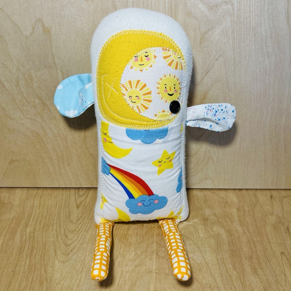 A Little Bit Funky Sews Handmade Hoho Sunshine & Rainbow Doll Pocket In Front